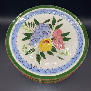 7 Stangl Pottery Fruit and Flowers 6" Bread & Butter Plates Hand Painted Set/6